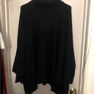 Black Neck Poncho deep black